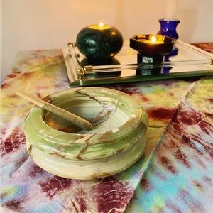 Vintage large onyx catch all dish or ashtray